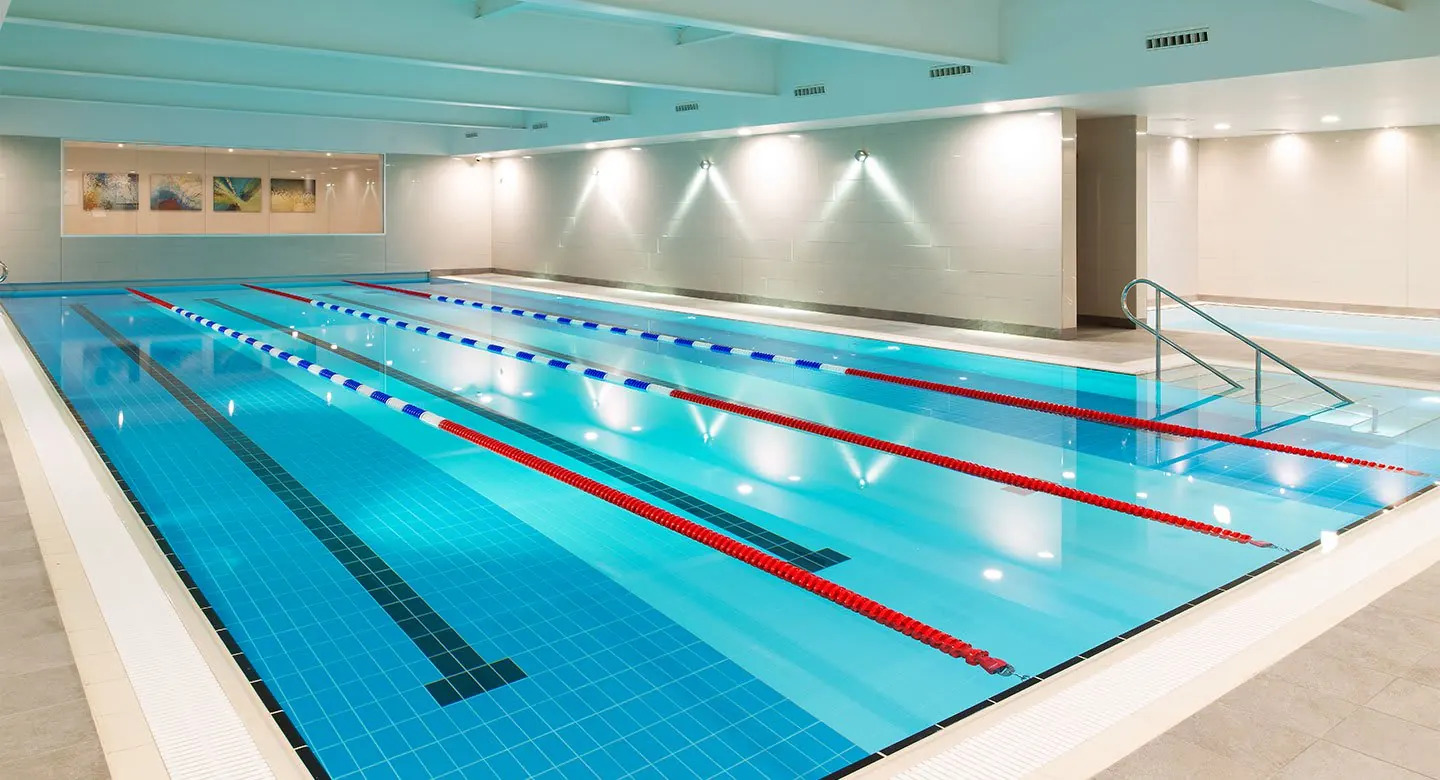 Indoor pool with lane ropes (as shown on the Brighton club pools page)