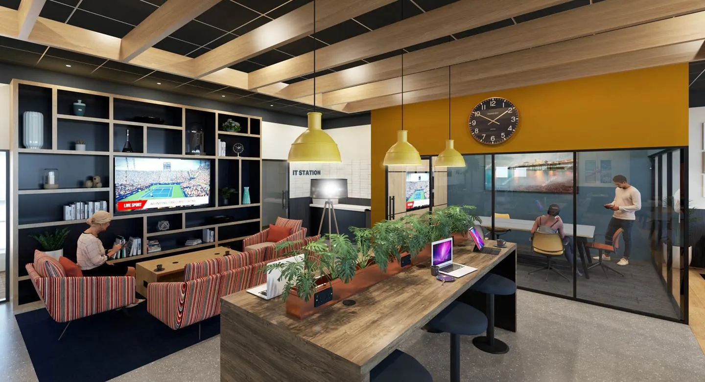 Computer-generated impression of the Brighton club lounge