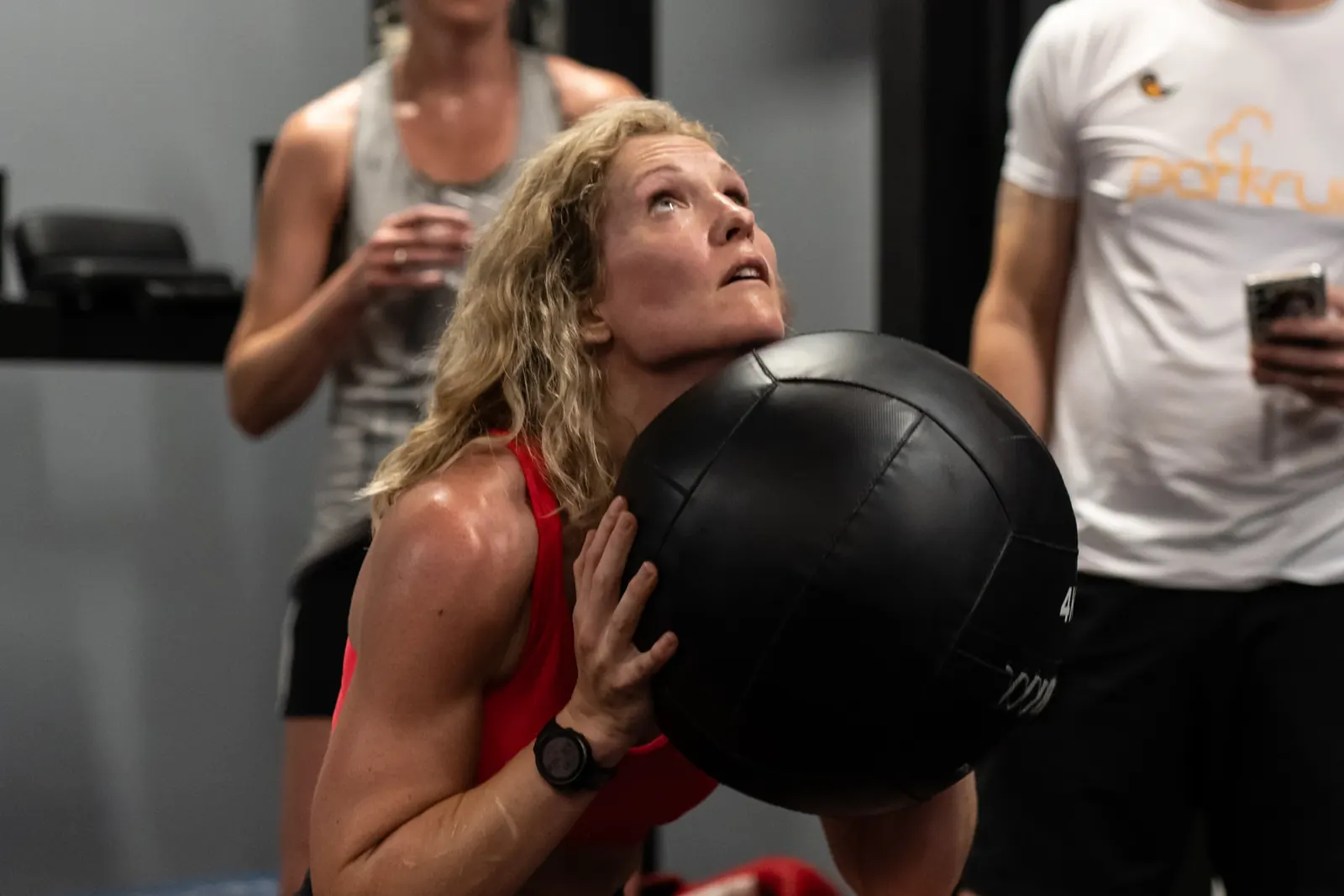 Member training with a medicine ball
