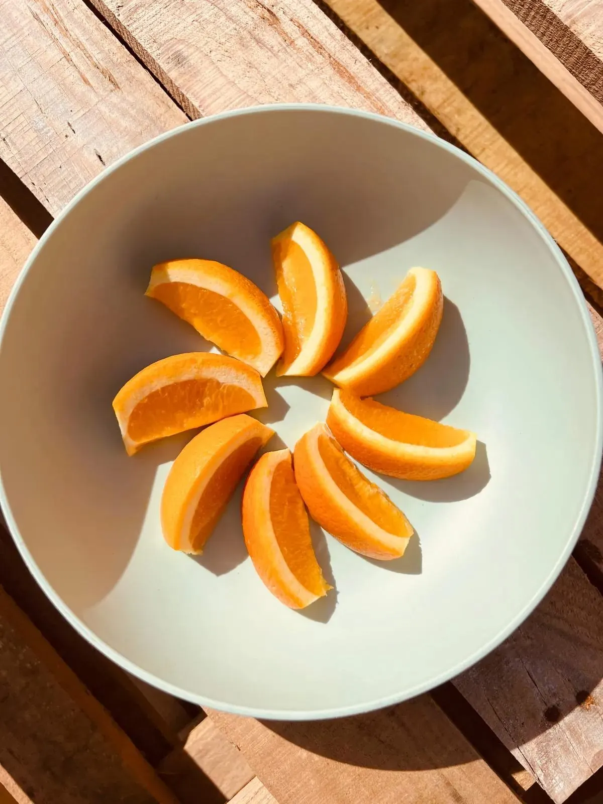 Orange slices in a bowl